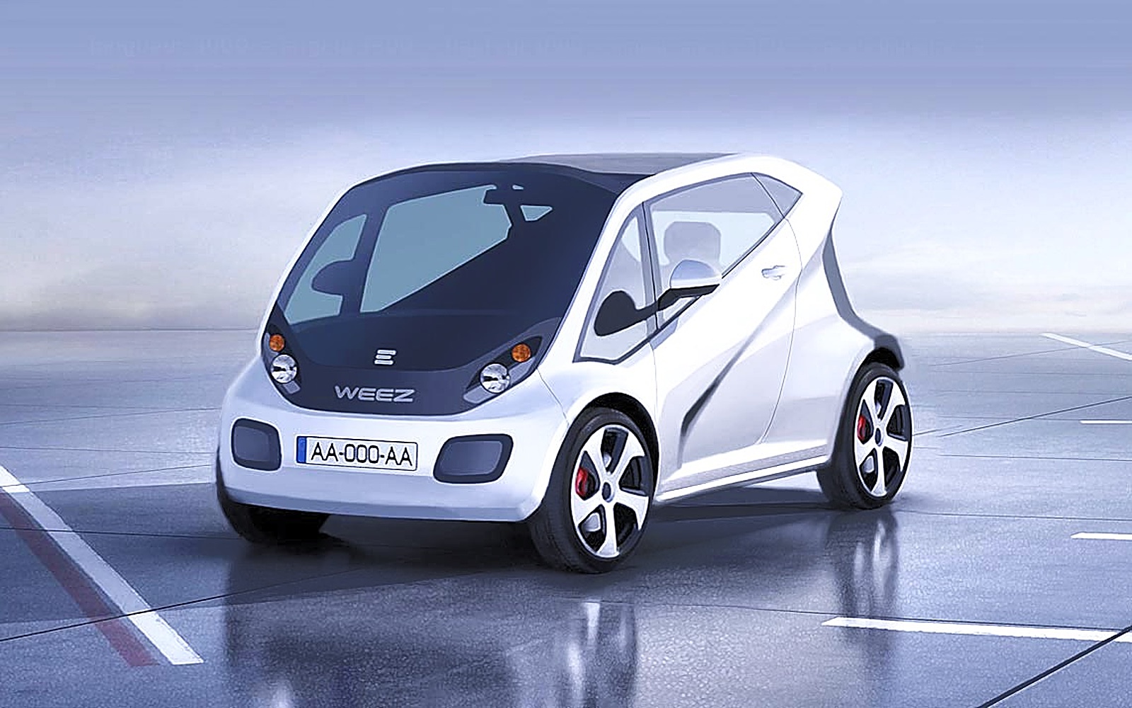 La Weez, citadine électrique blanche à deux portes